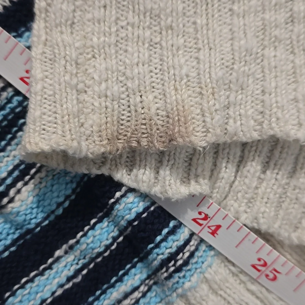 Justice Blue and White Crocheted‎ Style Long Sweater Size 10